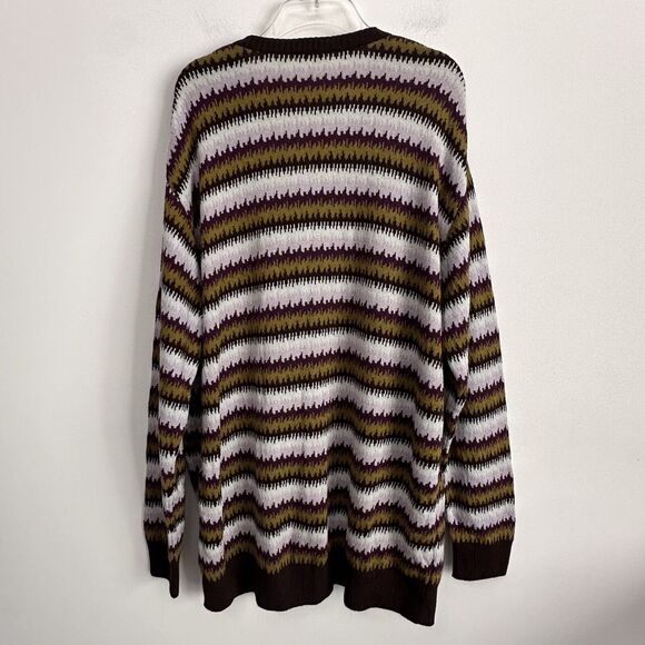 Lacoste Mens V Neck Sweater Alpaca Blend Big & Tall XXL Striped Staggered NEW - Picture 12 of 12